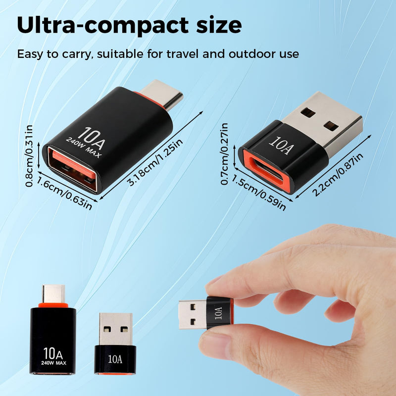 10 USB Female to C Male OTG Adapter & Type C Female to USB Male Adapter | USB A 3.0 Female to C Male OTG Adapter & Type C Female to USB Male Adapter for MacBook iPhone 17/16 Pro Max Galaxy S25/S24