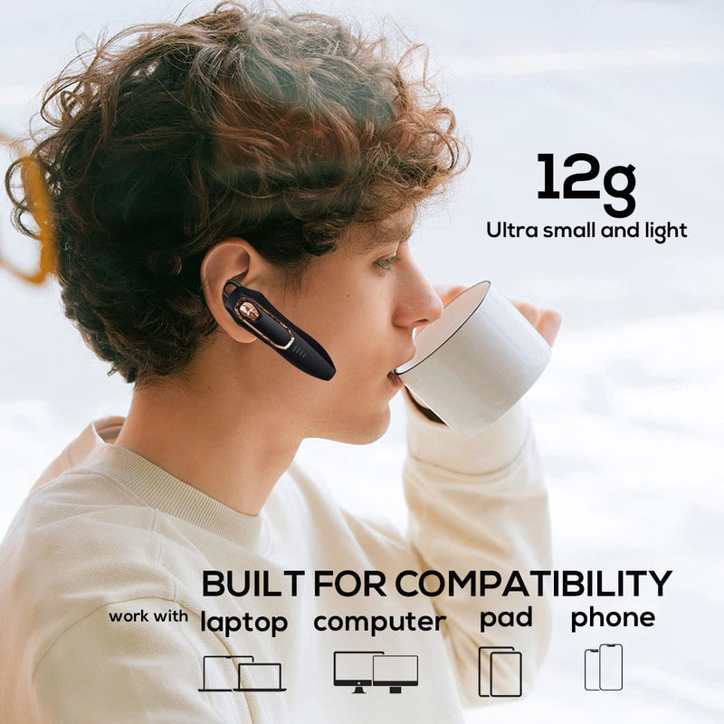 Bluetooth Headset V5.4 with Noise Cancelling Mic, 36H Talking Time Wireless Earpiece with USB-C & Mute Function for Cell Phones