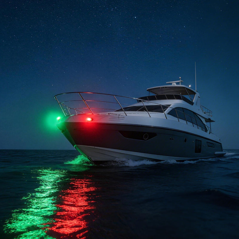 Obcursco Boat Navigation Lights, LED Red and Green Vertical Mount for Bow and Stern, IP67 Waterproof Marine Lights for Pontoon, Bass, and Jon Boats (Black) Black