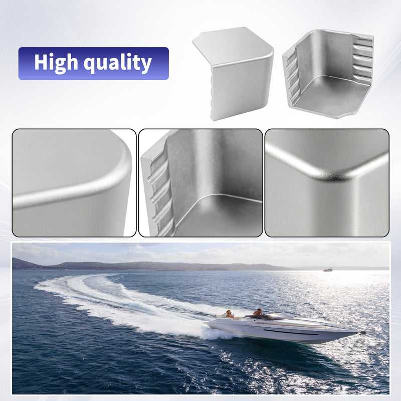 Pontoon Boat Aluminum Corner Cap Casting Suitable for 90 Rounded Corner, not 90 Right Angles. Height: 3-9/16" to 3-5/8" Top: 4-1/16" to 4-3/16" 1