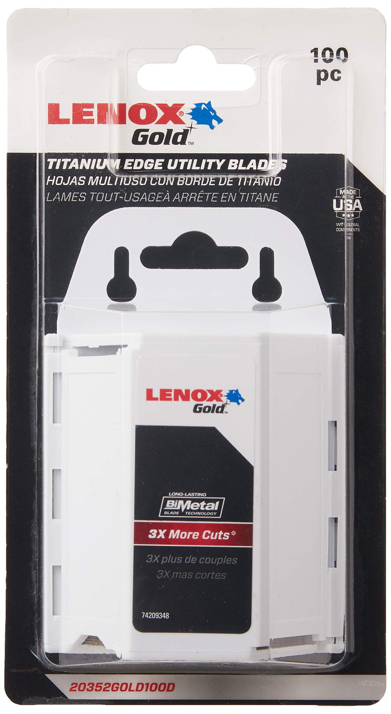 Lenox Gold Utility Knife Blade 100 Pack
