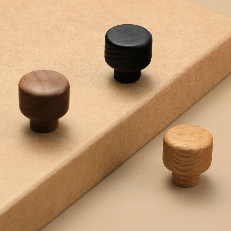 10 pcs Walnut Wood Round Chinese-Style Cute Cabinet Door Handles Cabinet Drawer Pulls Single-Hole Wardrobe Knobs Wooden Door 10