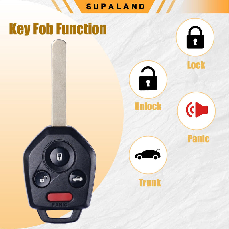 SUPALAND Key Fob Fits for Subaru Legacy Outback 2010 2011 2012 2013 2014 Keyless Remote Control Head Key Replacement FCC ID:CWTWBU766 (4D60 Chip)