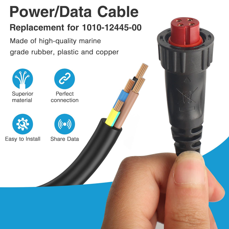 010-12445-00 Power/Data Cable Threaded 4-pin 6 Feet Fits for Garmin echoMAP Chirp,ECHOMAP Plus UHD,GPSMAP,Panoptix Upgrade (6 feet)