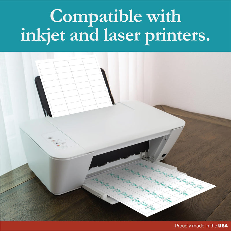 Premium Label Supply White Sticker Barcode Labels – 2" x 1" – Laser/Inkjet Compatible – (40 per Sheet), 25 Sheets – 1000 Total Adhesive Labels 1000 Labels