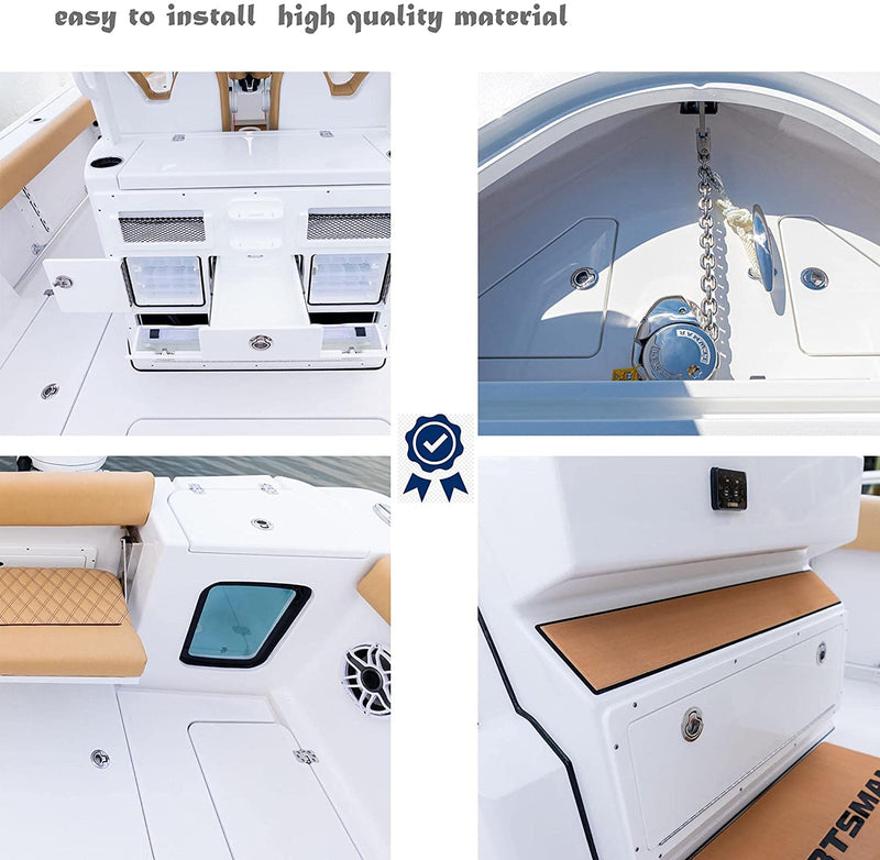 2Pcs Durable Flush Boat Hatch Stainless Steel Flush Pull Latch Lift Ring Handle Marine Locker