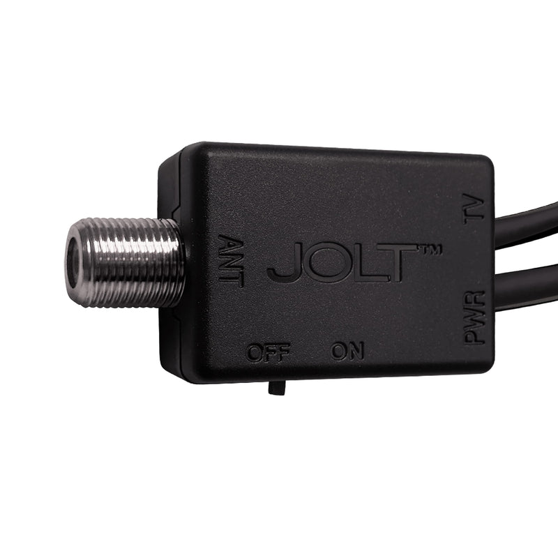 Jolt Switch USB in-Line Amplifier for TV Antenna - w/ 6 ft. USB Cable, Coaxial Cable, USB Power Adapter (Black)