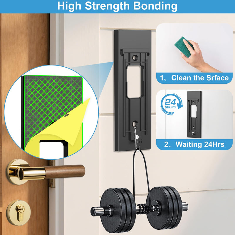 2026 Upgraded No Drill Doorbell Mount for Ring Battery Doorbell(Newest Model), Heavy-Duty Adhesive Wall Mount, Easy to Install, Door Mounting Holder Bracket Accessories for Home Rentals Room Black