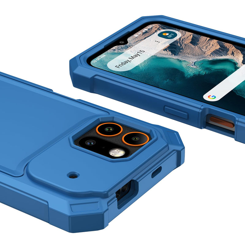 for ATT Trek Phone Case with Screen Protector Blue | Full Body Protection Front PC Back Soft Silicone Bumper,Heavy Duty Protection Shockproof Corner