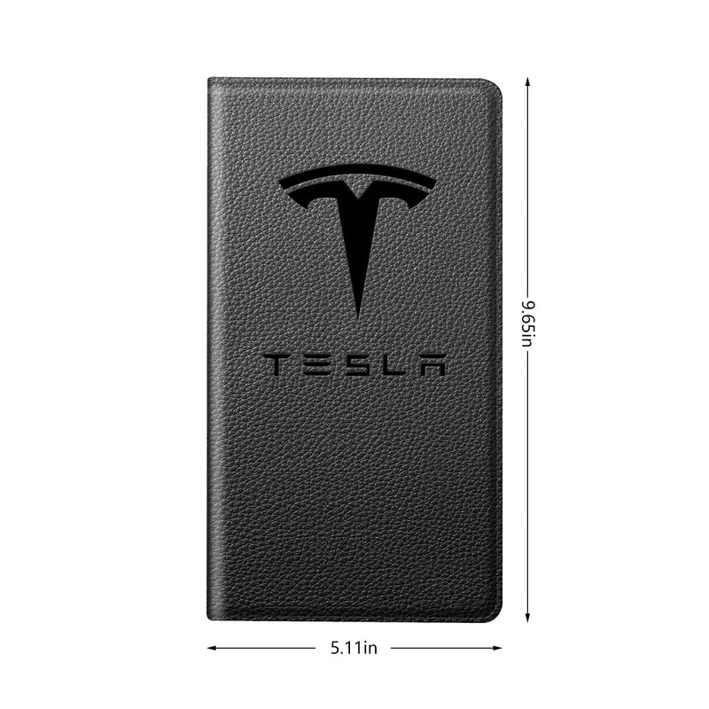 Car Registration and Insurance Holder for Tesla Model Y 3 X S,PU Leather Card Holder, Vehicle Glove Box Organizer for Tesla Y 3 X S Accessories 2025 2024 2023 2022 2021 Black