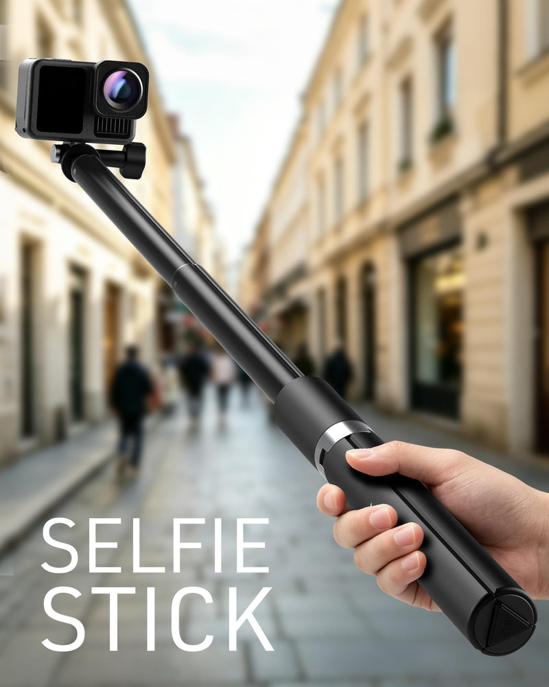 65'' Invisible Selfie Stick Tripod for Insta360 X5/X4/X3/GO 3s/Ace Pro 2/X2 | Auto Pop Open Action Camera Tripod | 2-in-1 Extendable Rod for Luna Ultra/DJI Osmo Pocket 3/4/360/Action 5/4, for GoPro 13/12