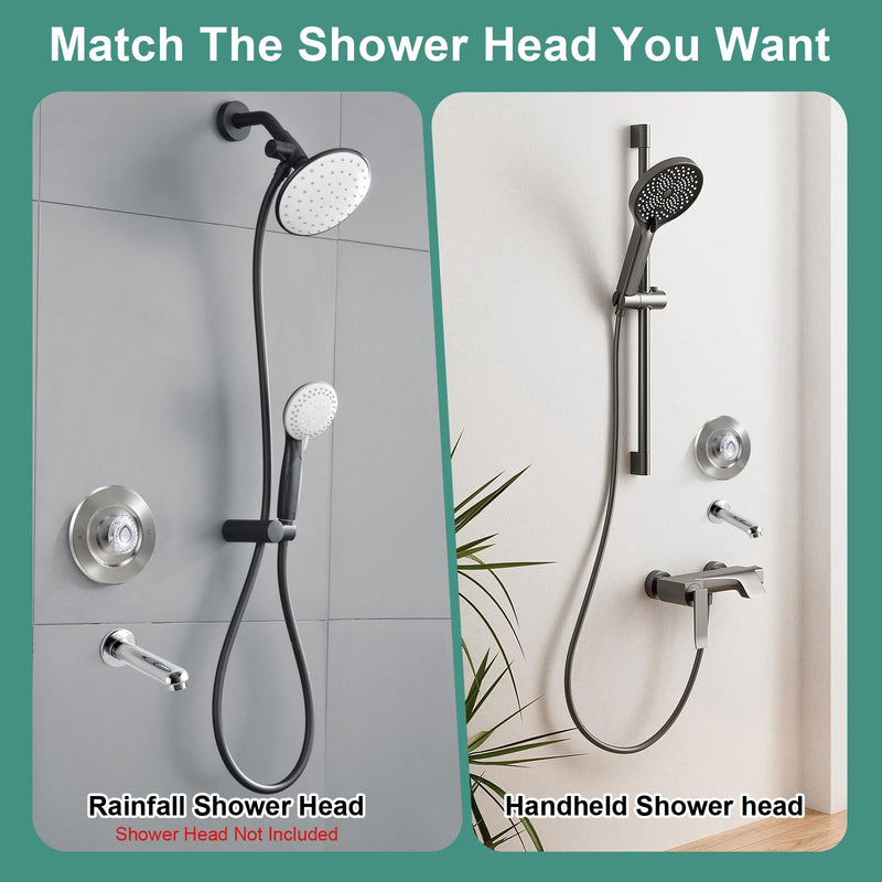 T470 Shower Trim Kit, Compatible with Moen Chateau Shower Trim Kit, Single-Handle Tub/Shower Valve Trim, Includes Escutcheon, Tubes, Screws and Shower Handle (Brushed Nickel) Brushed Nickel