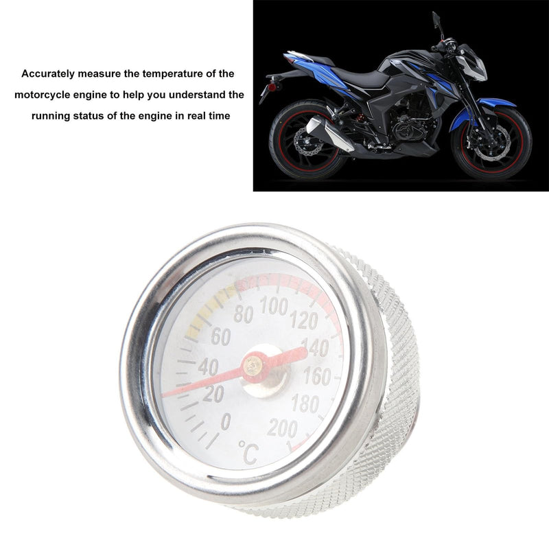 Temperature Gauge for Motorcycles Engine, M20 X 1.5 Engine Oil Temperature Gauge, 0 to 200℃ engine temperature Gauge Metal Motorbike Oil Temp Gauge for Motorbike