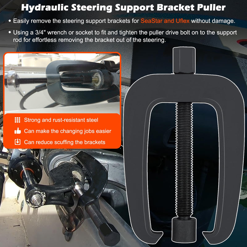 Bonbo for Seastar HC5345 Front Mount Hydraulic Steering Cylinder Seals Kit with Pin Wrench HS5157 & for All Seastar Steering Support Bracket Puller