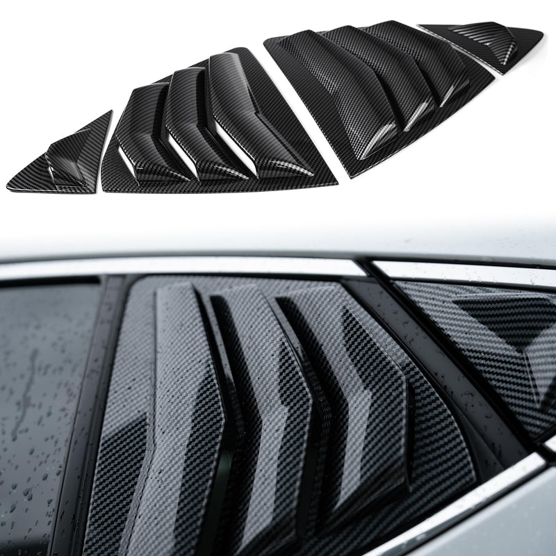 CKE for 9th Gen Camry LE SE XLE XSE Compatible with Toyota Camry 2025 2026 Accessories Sporty Car Exterior Rear Side Window Louvers Air Vent Scoop Shades Cover Trim Blinds -Carbon Fiber Style Carbon Fiber Style