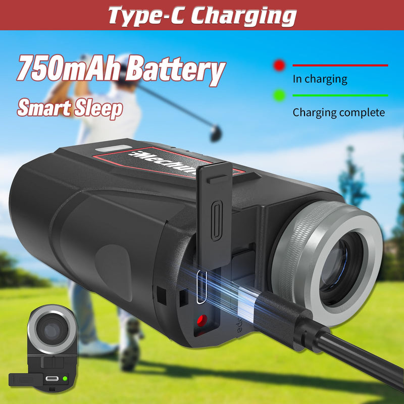 Golf Rangefinder 1300 Yards with Slope, 6X Magnification | Laser Range Finder for Hunter, Flag Lock Vibration & Magnetic, Rechargeable Golf Accessories for Men, Hunting Gifts for Men