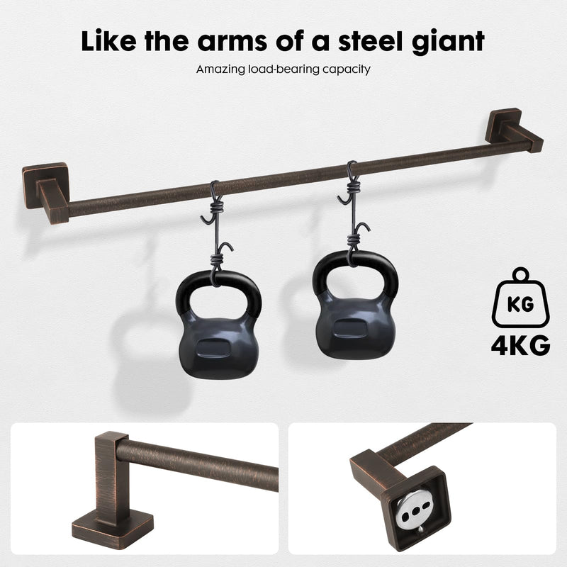 Antique Bathroom 24 Inch Towel Bar Oil Rubbed Bronze,Towel Racks for Bathroom Wall Mounted,Bathroom Towel Holder Brushed Bronze,Towel Rod