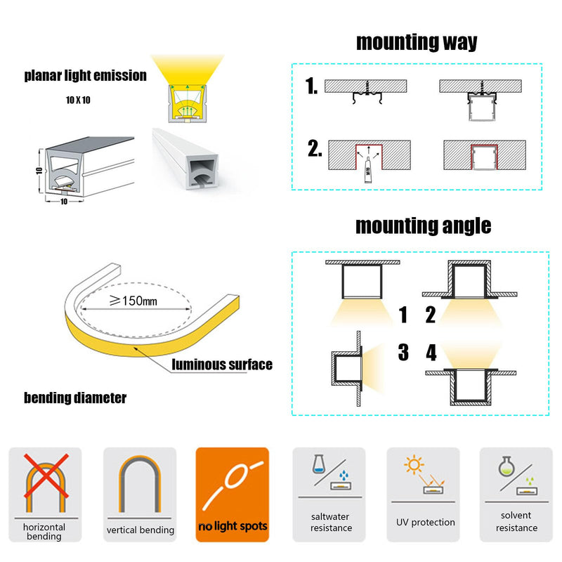 Silicone Soft LED Strip 12V Low Voltage 16.5 FT Step Light 3000K Warm White Light,IP68 Waterproof Outdoor Landscape Lighting,LED Landscape Lighting,Suitable for Courtyard Wall Stairs