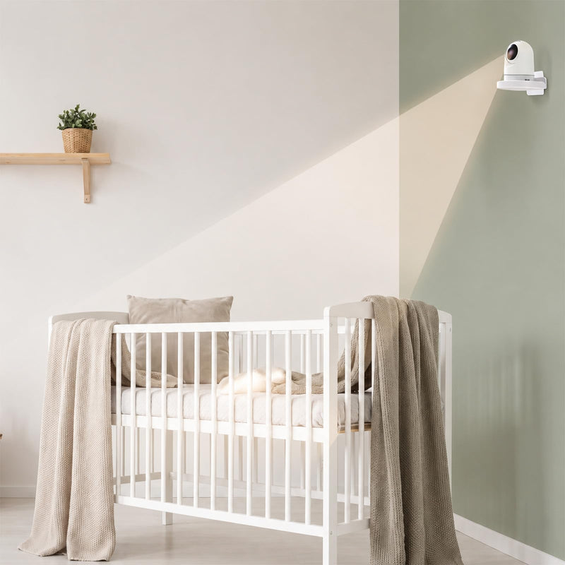 4 Pack Adhesive Security Camera Wall Mount, Universal Monitor Brackets with Cable Clips Self Adhesive Versatile Surveillance Holder Small Wall Shelf for Bedroom Kitchen Living Room White