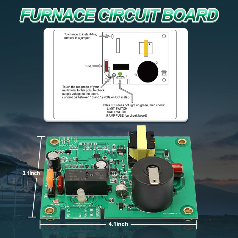  [AUSTRALIA] - UIB S/UIB-S Circuit Board Fit for Coleman、Duo Therm、Hydro Flame Furnaces | Norcold | Servel Refrigerators # 816689021010
