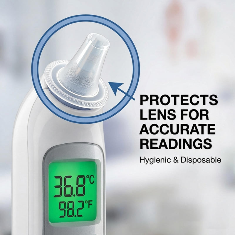 200X Ear Thermometer Probe Covers, Disposable Lens Filters for Braun Thermoscan Themometer, BPA-Free, Refill Covers for Accurate Digital Temperature Readings 200