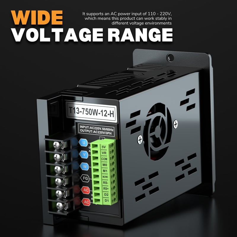 Generic 750W 1HP VFD, AC 110-220V Variable Frequency Drive, Single Phase to 3 Phase Converter for Speed Control of Spindle Motor, Lathe Motor, HVAC System, CNC Machine, Milling Machine More