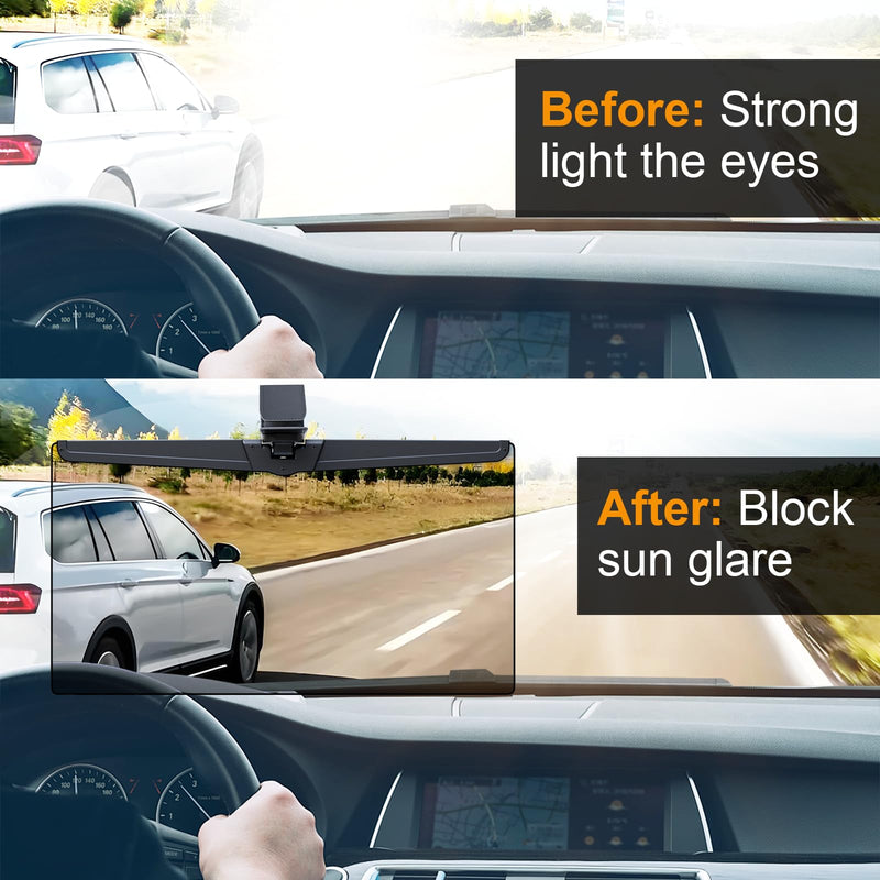 Veharvim Sun Visor Extender for Cars, Polarized Car Visor Extender Sun Blocker UV400, Adjustable Visor Extension for Car Visor, Clip on, Universal (Large(1 Pack)) Large(1 Pack)