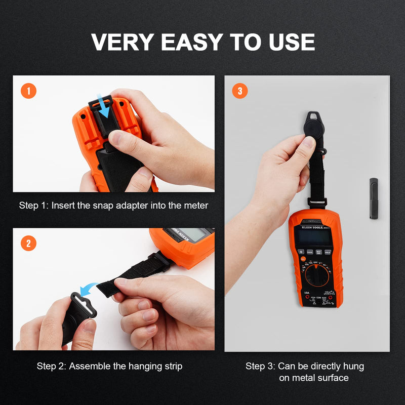 2 Pack Magnetic Multimeter Hanger Strap Works Compatible with Klein Tool Meters MM400,MM300, CL600, CL700, CL800, CL900,MM600, MM700 2 Pack Style E