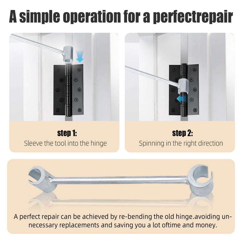 Door Hinge Adjustment Tool, 14-19mm Hinges Gap Adjusting Wrench, Heavy Duty Door Hinge Repair Tool for Residential，Fire, Security, Cleanroom Doors, Ergonomic Design for Easy Repair