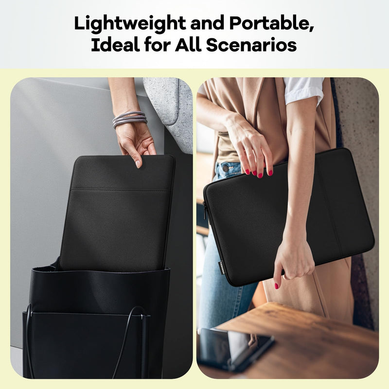 Dadanism 13 Inch Laptop Case for MacBook Neo 13" 2026 A3404/A18 Pro, Black | Protective Case with Shockproof Soft Lining, Slim Travel Bag with Extra Pocket for Mouse Charger & Small Accessories