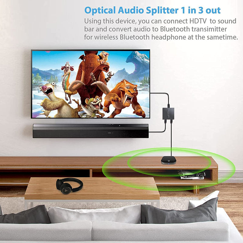3 Port Toslink Splitter with Optical Cable (1 In 3 Out) Premium Quality Digital Optical Audio Splitter Aluminum Alloy SPDIF Toslink Fiber Audio Splitter Support Dolby Digital DTS 5.1 PCM Stereo LPCM Optical Splitter 1 in 3 Out