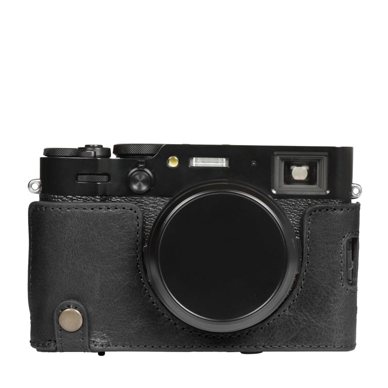 Mega Gear Genuine Leather Camera Case for Fujifilm X100VI - Stylish and Protective - Black