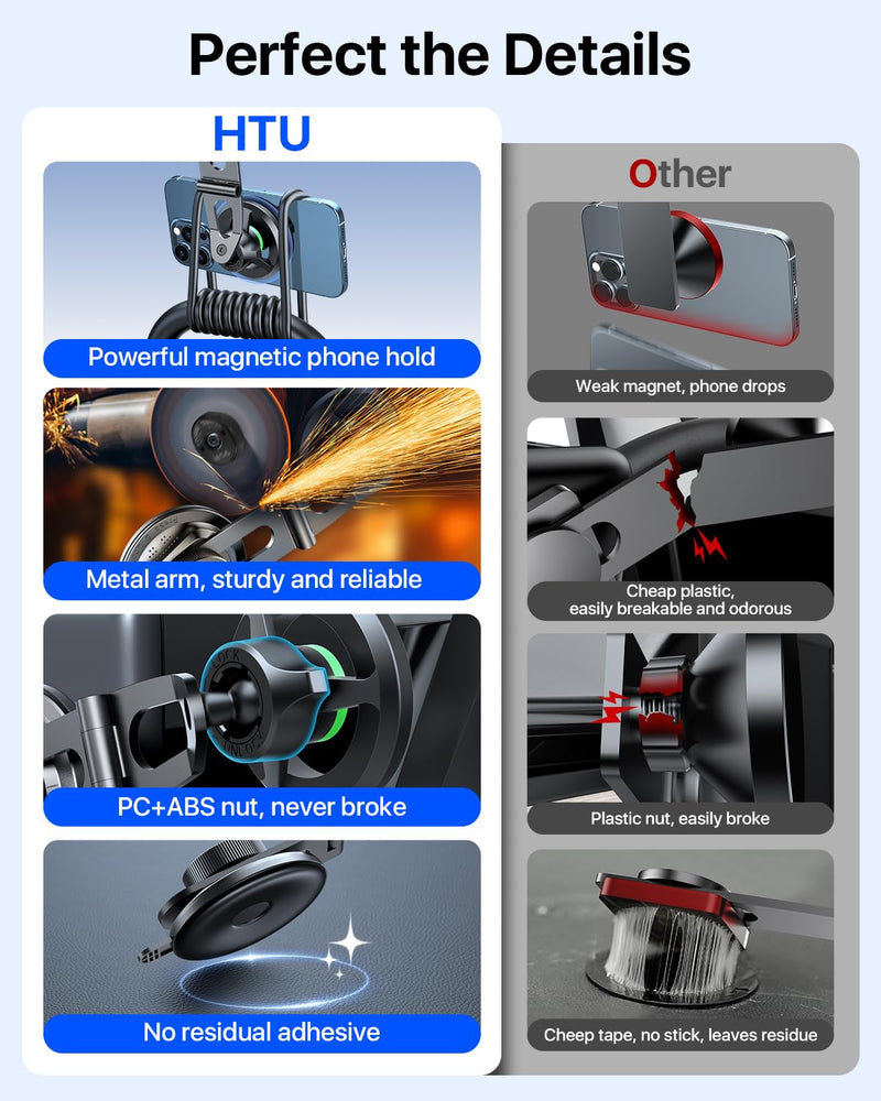 Upgrade for Tesla Phone Mount [Strong Magnet & Foldable] MagSafe Car Mount for Tesla New Model Y Juniper Model 3, 360° Adjustable for Tesla Phone Holder fits for iPhone | [360° Adjustable 99LBS Ultra Suction] Cell Phone Holders for Tesla Cars/Gym/Mirro...