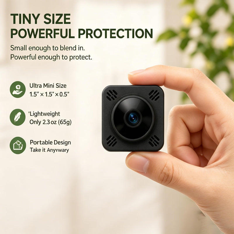 1080P Mini WiFi Camera, Compact Indoor Camera with Night Vision, Motion Detection, App Control, Supports Cloud and SD Card Storage