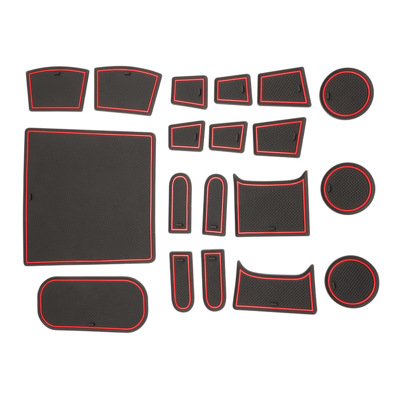 SXCY for 2025 2026 Mini Cooper Accessories [4-Door F65] Cup Holder Inserts Liner 2025 2026 Cooper Door Slot Mats for Mini Cooper Accessories 2026 Cooper Console Liners Anti-Dust Waterproof Mat (Red) 2025 2026 Cooper 4-door F65 (Red)