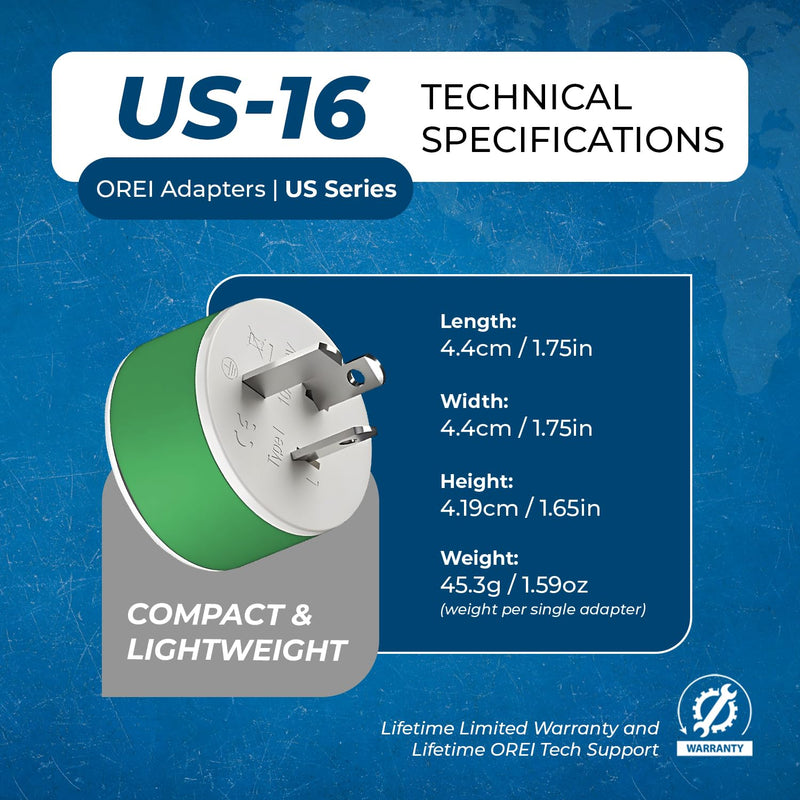 OREI Australia, New Zealand, China Power Plug Adapter with 2 USA Inputs - Travel 3 Pack - Type I (US-16) Safe Grounded Use with Cell Phones, Laptop, Camera Chargers, CPAP, and More Type I Australia,New zealand