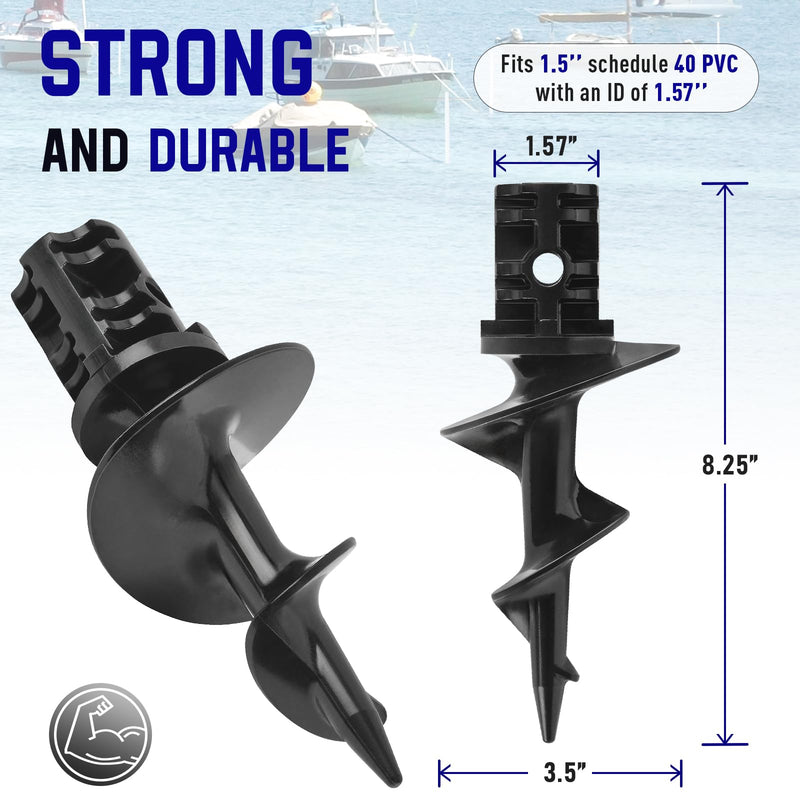 Dock Sand Auger for Making PVC Tubing Sandbar Anchor Securing Your Boat with Ease Fits 1.5'' Schedule 40 PVC with an ID of 1.57''