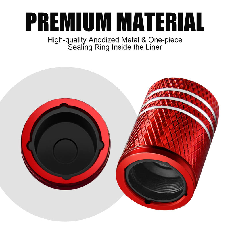 Tire Valve Stem Caps for Car Tire Cap 5 Pack Corrosion Resistant Leak-Proof Premium Alloy American Flag Universal for Car Bike Truck Motorcycle Red