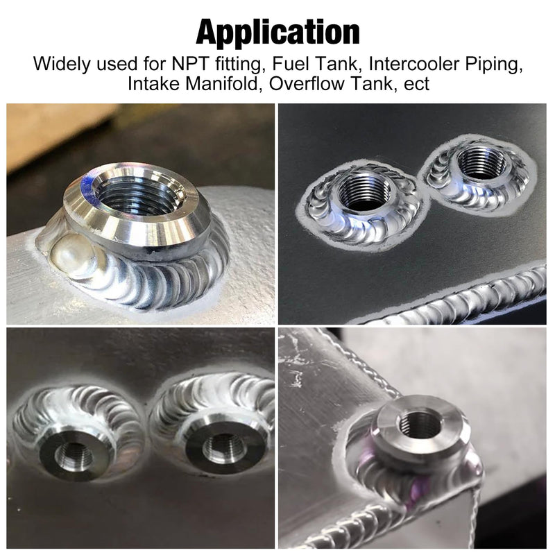EVIL ENERGY 1/2" NPT Female Weld on Bung Fitting Aluminum 2PCS 1/2NPT