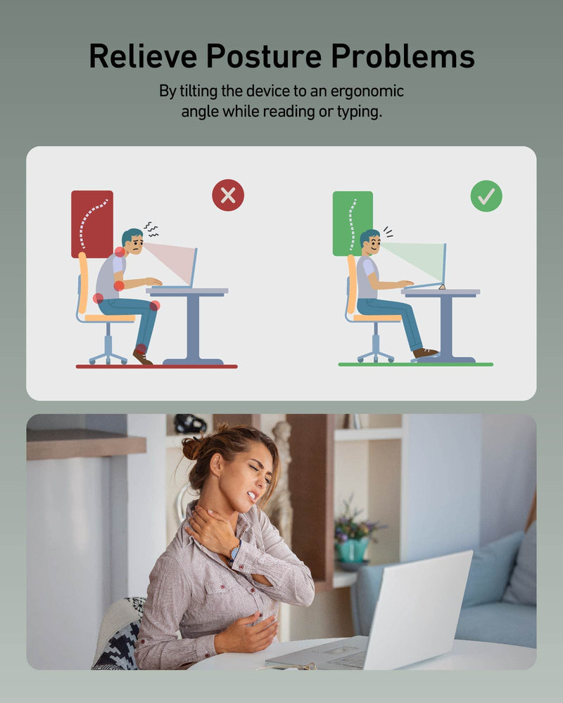 3 in 1 Silicone Laptop Stand, Keyboard Riser for Ergonomic Typing/Reading, Portable Laptop Cooling Stand, for Home Office School and Travel, Oval Base, Macaron Green