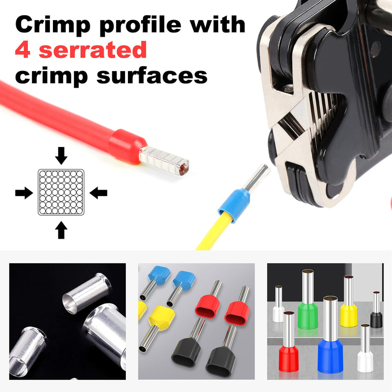  [AUSTRALIA] - Front Loading Ferrule Crimp Tool and Ferrule Crimper Works for End Sleeves Ferrules and Wire End Terminals from AWG 30-5 HSC10 16-4A