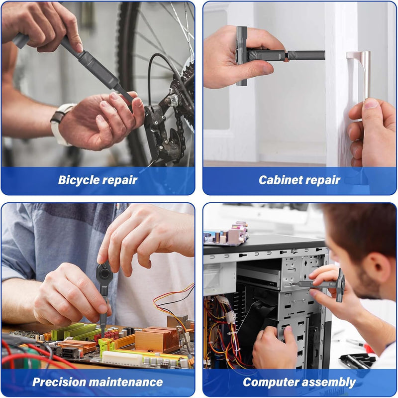 42 in 1 Magnetic Screwdriver Set, Multi Bit Ratcheting Screwdriver Set T Handle Repair Tool Kit for Furniture, Computer, Bicycle and DIY for Christmas Gifts Ratchet Screwdriver