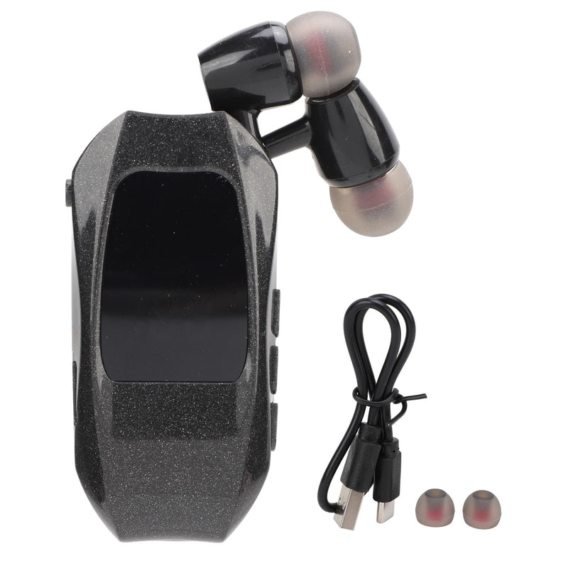 Retractable Headsets, Headphone V5.3 Stereo Earpiece Business Headphones, Clip on Earbud Compatible with Smart Cell Phones Tablet Pad PC Laptop (Double Ear) Double Ear