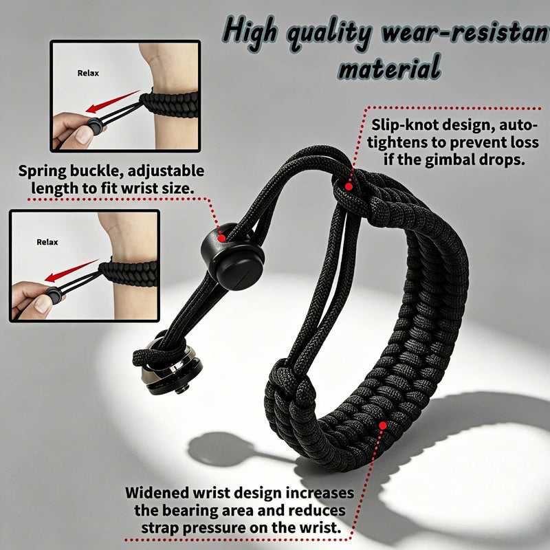 Btolin Camera Wrist Strap 1/4" Screw Quick Release, Adjustable Nylon Anti-Drop Tether for DSLR Mirrorless Action Camera Gimbal Selfie Stick 360, Lightweight 33g with Cushion Pad
