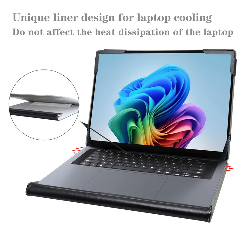 Protective Case for Samsung Galaxy Book 6 NP760VJG/Pro NT960XJG/Ultra NT960UJH NP960UJG/Edge np960xrd 16 Inch Laptop,Black Black
