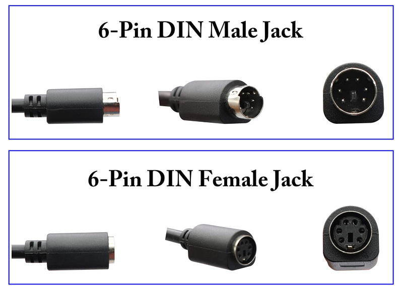 zdyCGTime PS 2 Splitter 6 pin Mini Din Male Plug to 2 x Female Sockets Cable Mouse/Keyboard Y Splitter Cable- PS/1 (M) to PS/2 (F) (30cm/1ft) (6 pin)