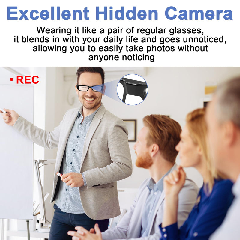 Glasses Camera Wearable Outdoor Sport Action Camera Glasses Video Glasses 1080P HD Recording Motorcycle Riding Portable Smart Glasses for Cycling, Training, Driving, Hiking, Hunting, Fishing
