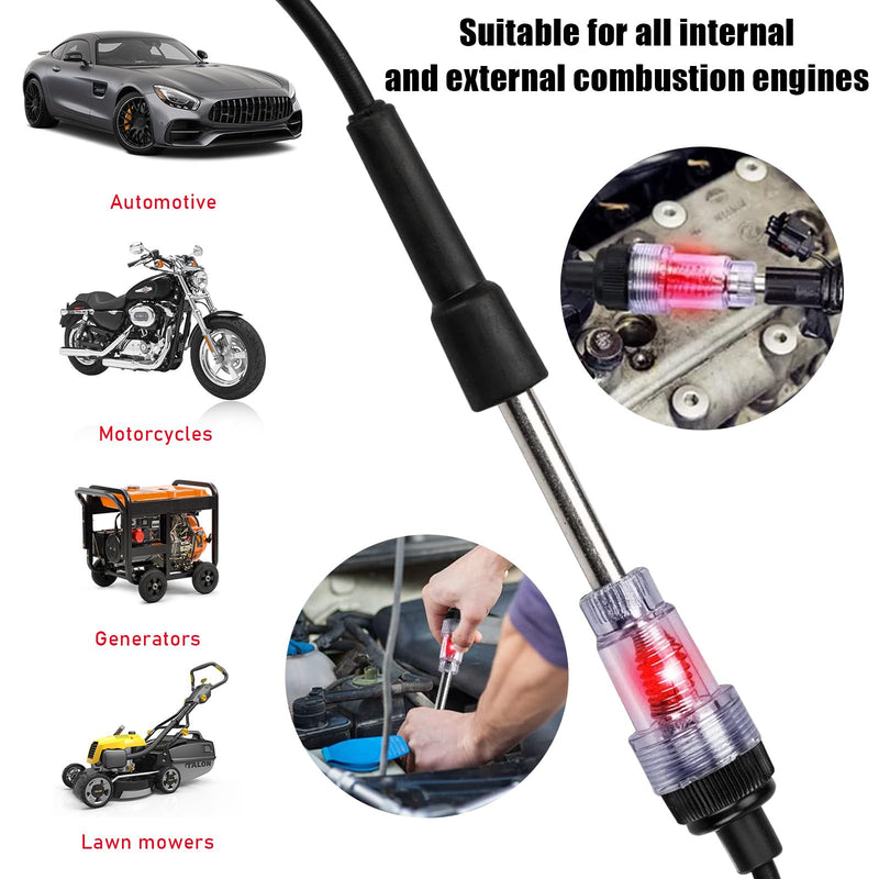 Inline Spark Plug Tester, Plug-in Auto Straight Boot Engine Ignition Tester, Internal External Engine Armature Diagnostic Detector for Motorcycle Lawn Mower, Car Accessories 1 PCS