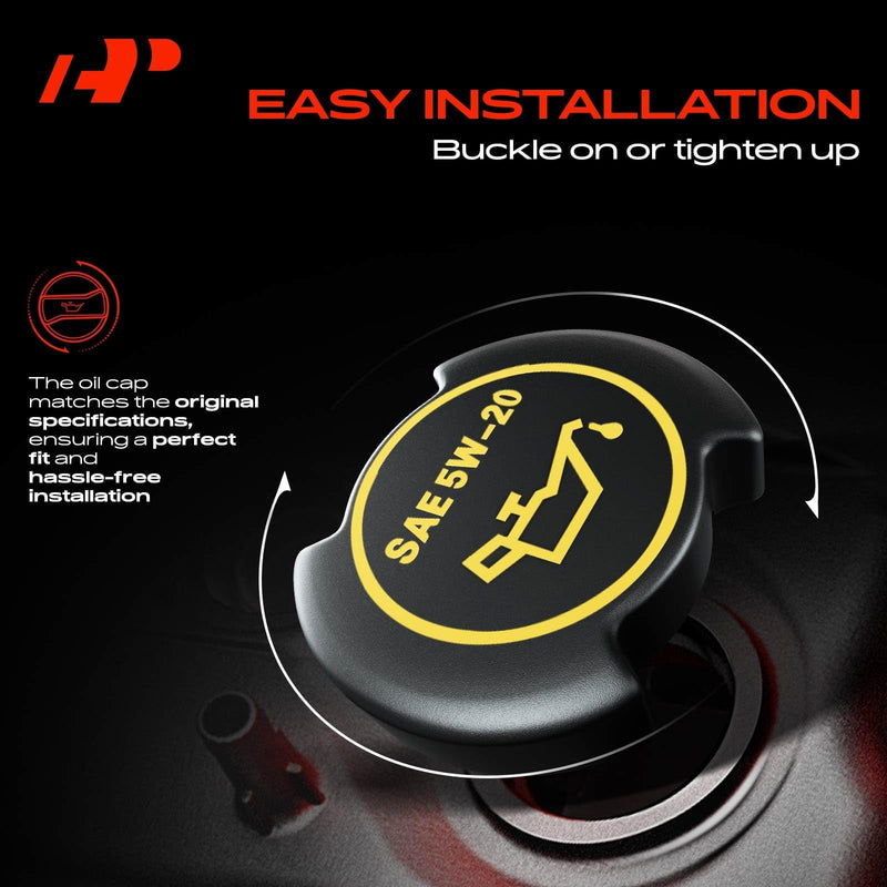 A-Premium Engine Oil Filler Cap Oil Cap Fit For Ford Lincoln Mercury Models - F-150, F-250, F-350, Explorer, Mustang, Ranger, Taurus, Expedition, Bronco, E-150, Navigator, # 90005 F3AZ-6766-B EC-743