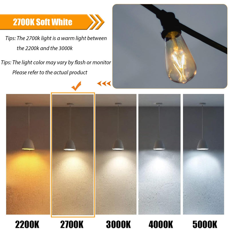 12 Pack 2W LED Edison Bulbs, 25 Watt Light Bulbs Equiv, 2700K Soft Warm with E26 Standard Base, LED ST19 Low Watt Light Bulbs, 250LM, Not-Dimmable, 120V 2700k Soft White 12 Count (Pack of 1)